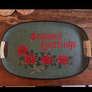 1950s vintage christmas tray